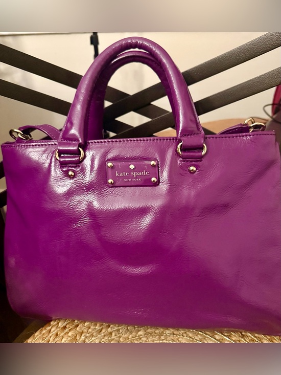 kate spade Handbags - Kate Spade Glossy Purple Leather Satchel | Crossbody *Rare Vintage* with OG Dust